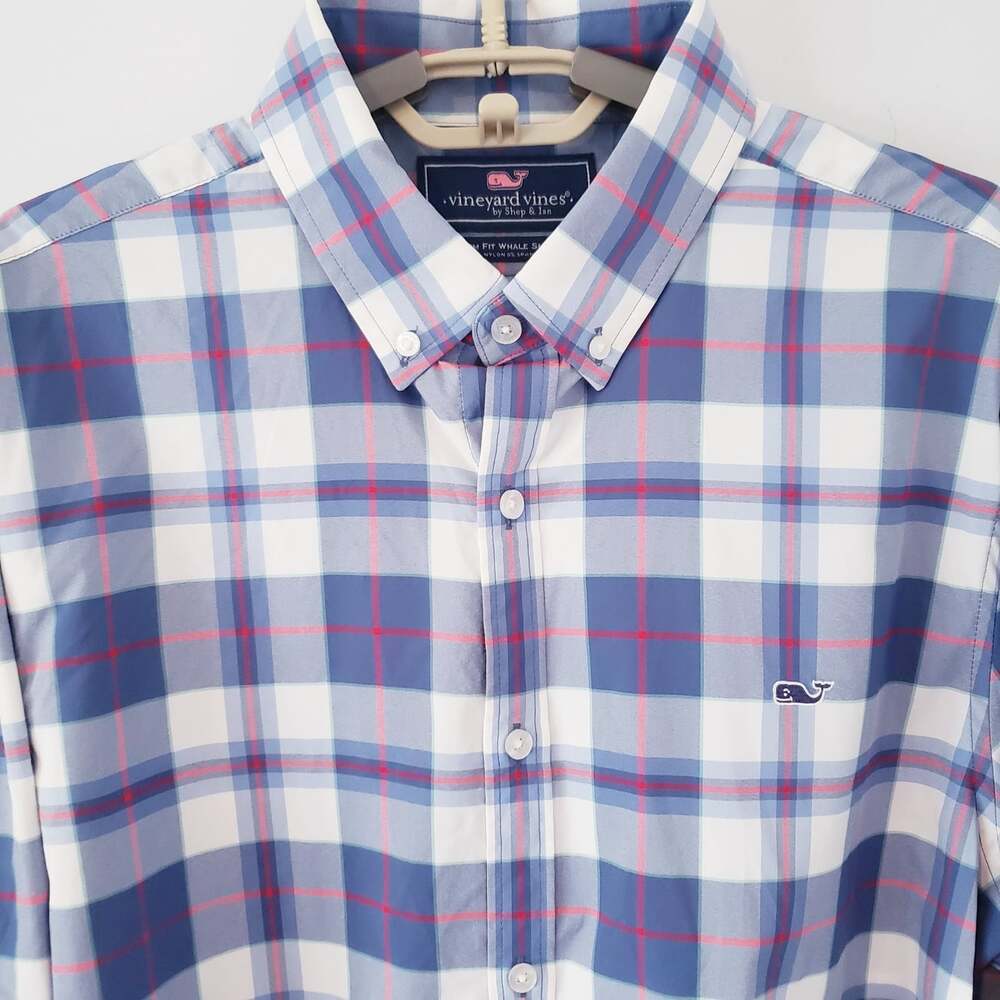 Vineyard Vines Shirt Mens L Plaid Check Long Sleeve Button Down
